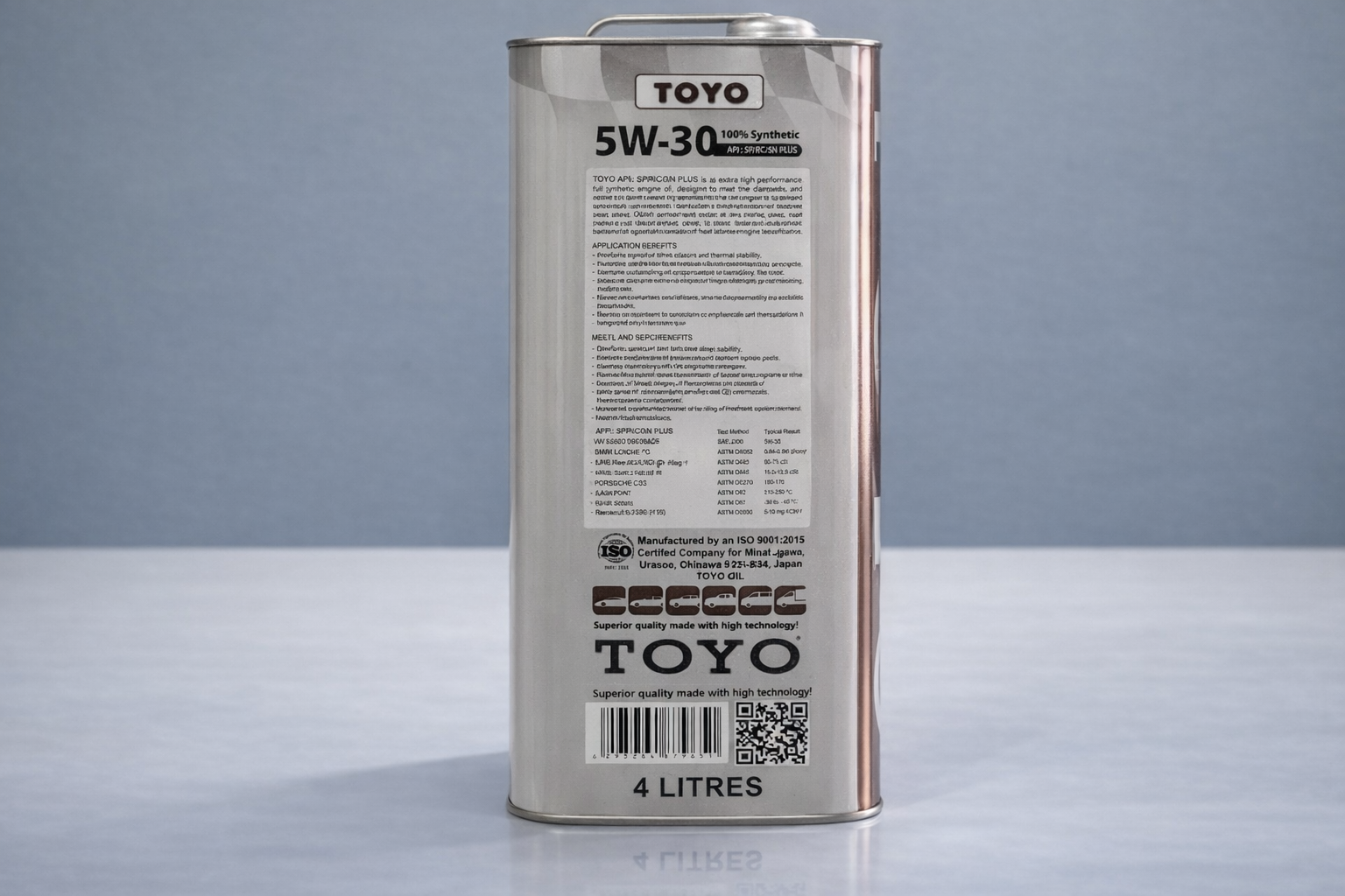 TOYO 5W-30 motor oil etiketi